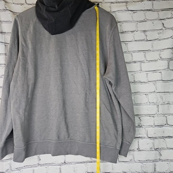 The North Face Hoodie Sweatshirt Men's XXL Gray Black Kangaroo Pocket Grunge - Picture 8 of 10